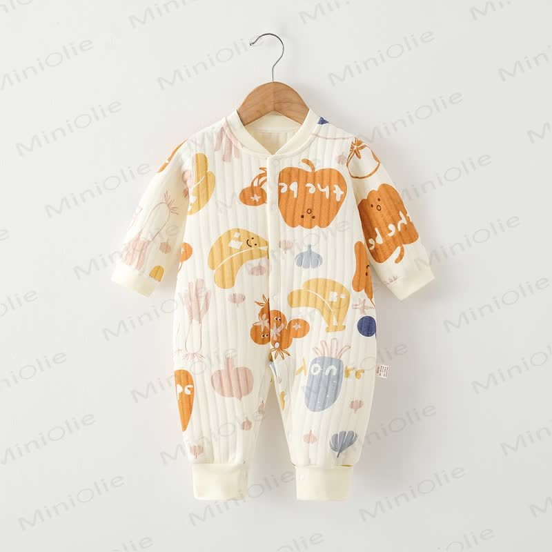 Baby Bananas Print Newborn Pajamas Romper - Beige - 18-24M - image 1