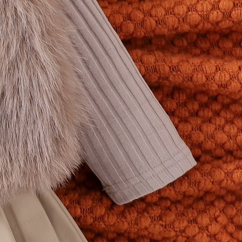 Toddler Kid Girl Solid Color Bow Fur Tank Top & Top & Skirt 3-piece Set - image 8