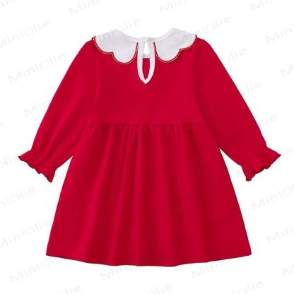 Baby Toddler Girl Bow Love Red Knit Dress  - image 3