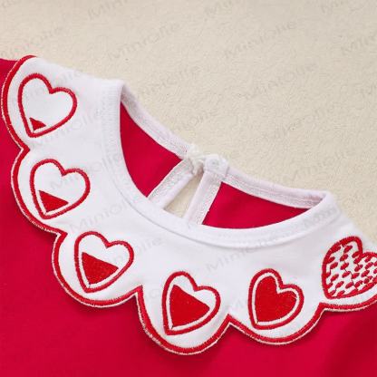 Baby Toddler Girl Bow Love Red Knit Dress  - image 4