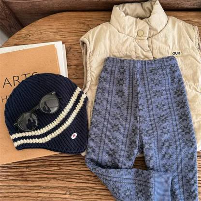 Baby Toddler Girl Flower Fleece Lined Leggings - Blue - 8Y - image 4