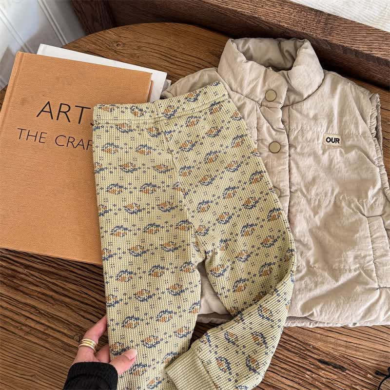 Baby Toddler Girl Flower Fleece Lined Leggings - Yellow - 8Y - image 5