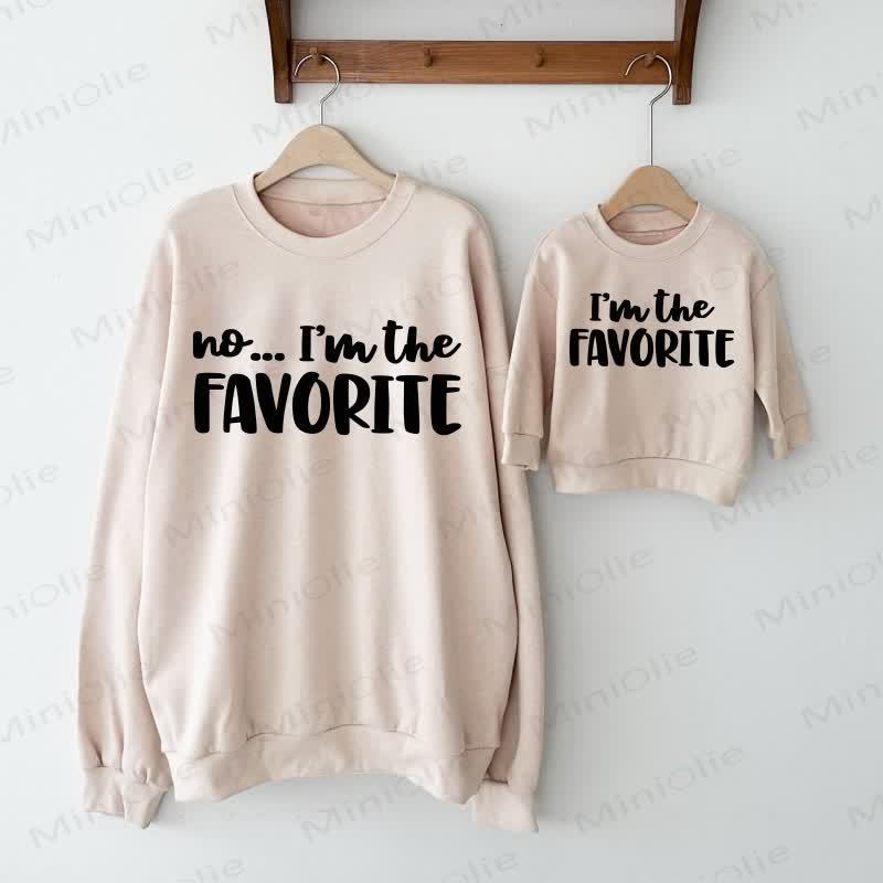 NO... I'M THE FAVORITE Beige Family Sweatshirt  - Beige - Baby Sweatshirt: 2-3T - image 1