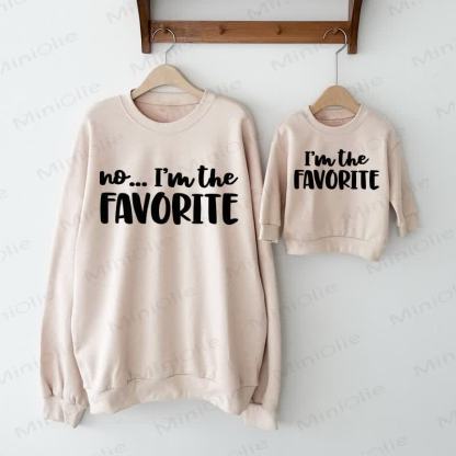 NO... I'M THE FAVORITE Beige Family Sweatshirt  - Beige - Baby Sweatshirt: 2-3T - image 1