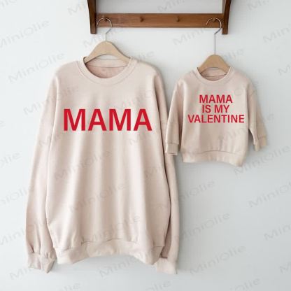 MAMA IS MY VALENTINE Beige Family Sweatshirt  - Beige - Baby Sweatshirt: 2-3T - image 1