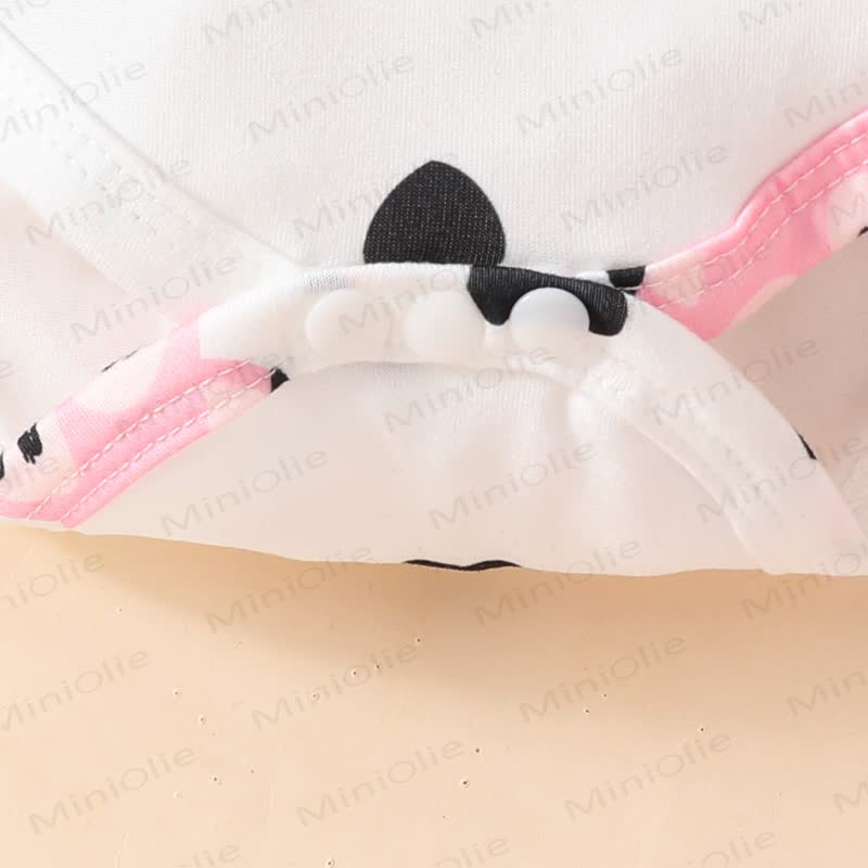 Baby Girl Cord Love Flying Sleeves Fox Bodysuit & Bow Overalls With A Bow - image 11