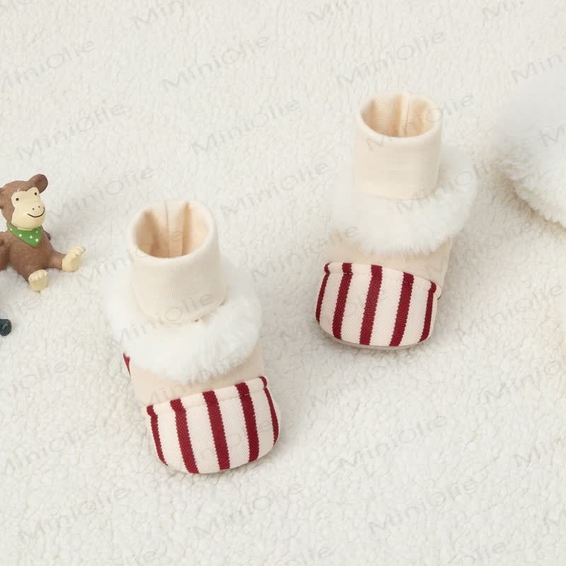 Baby Striped Socks Shoes - Red - 6-12M - image 2