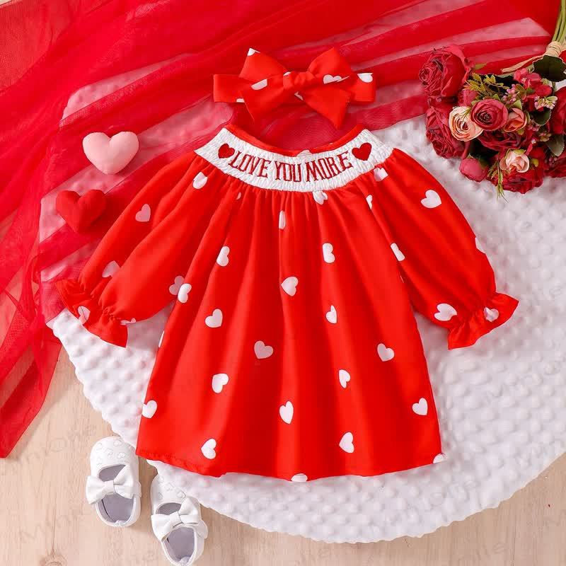 LOVE YOU MORE Baby Girl Love Red Dress - Red - 2-3Y - image 1