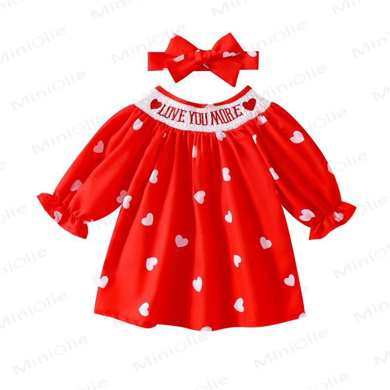 LOVE YOU MORE Baby Girl Love Red Dress - image 3