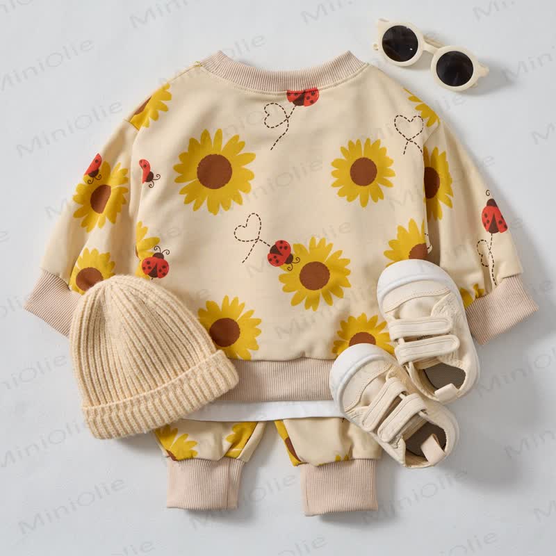  Baby Toddle Sunflower Heart Apricot 2-piece Set - image 2
