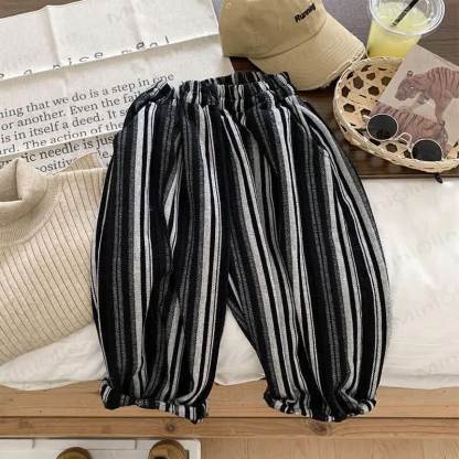Baby Toddler Stripe Denim Color Block Pants - image 2
