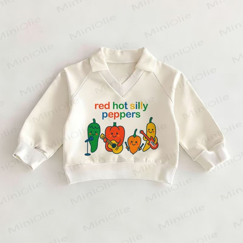 RED HOT SILLY PEPPERS Baby White Polo Top - White - 2-3T - image 1