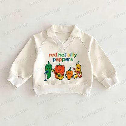 RED HOT SILLY PEPPERS Baby White Polo Top - White - 2-3T - image 1