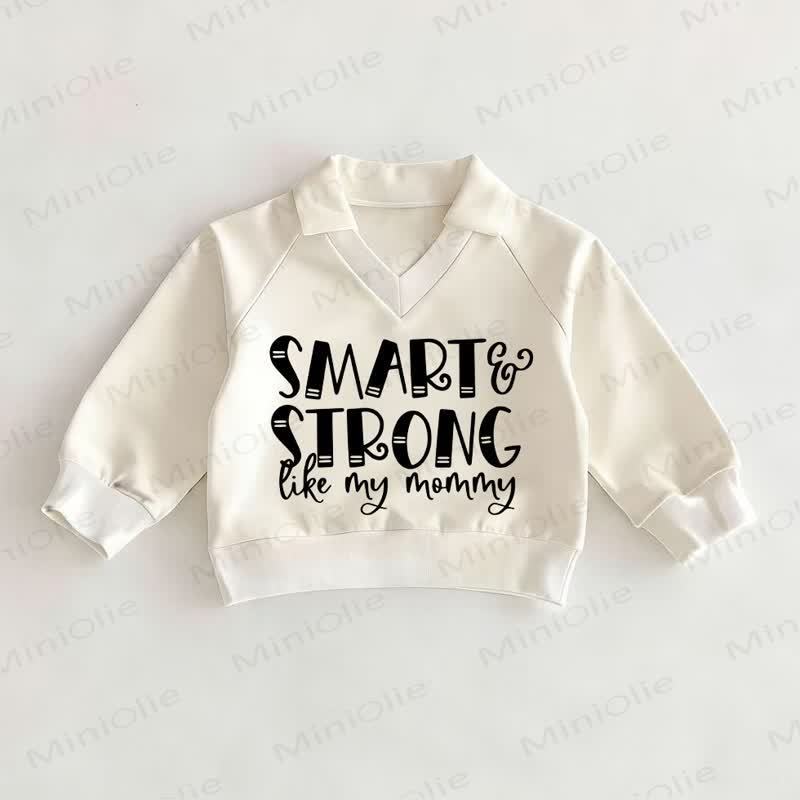 SMART STRONG LIKE MY MOMMY Baby White Polo Top - White - 2-3T - image 1