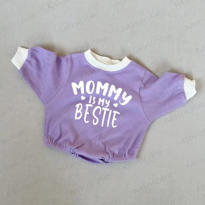 MOMMY IS MY BESTIE Baby Purple Waffle Love Bodysuit - Purple - 18-24M - image 1