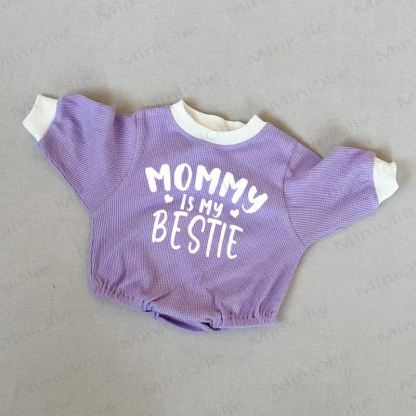 MOMMY IS MY BESTIE Baby Purple Waffle Love Bodysuit - Purple - 18-24M - image 1