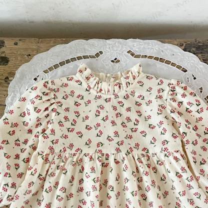 Baby Girl Flower Beige Dress - image 6