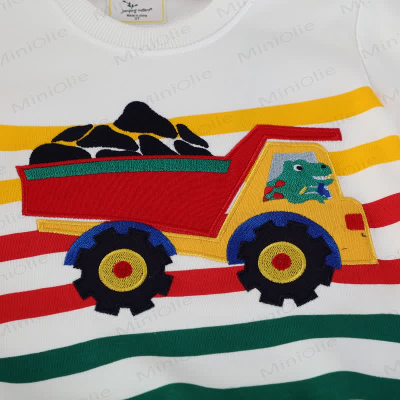 Toddler Boys Cute Cartoon Excavator Print Sweatshirt  - image 4