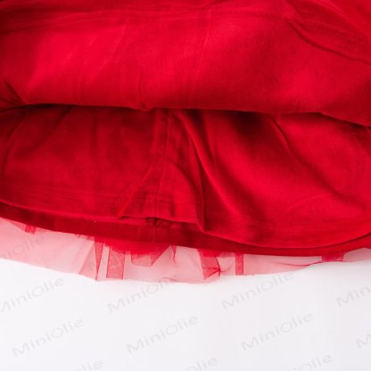 Baby Toddler Girl Bow Mesh Fleece Lined Dress - image 4