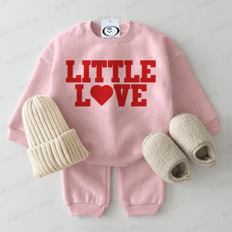 LITTLE LOVE Baby Sweatshirt 2-piece Pink Set - Pink - 2-3T - image 1