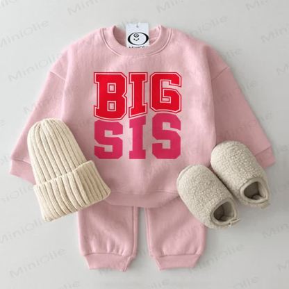 BIG/LIL SIS Baby Sweatshirt 2-piece Pink Set - Big - 2-3T - image 1
