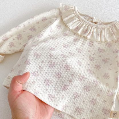 Baby Girl Embroidered Bunny Pink Overalls/Beige Flower Top - image 13