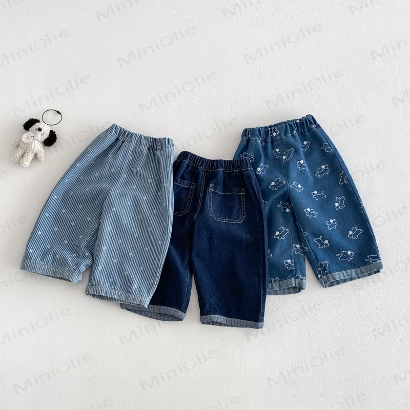Baby Toddler Girl Puppy Denim Pants - image 1