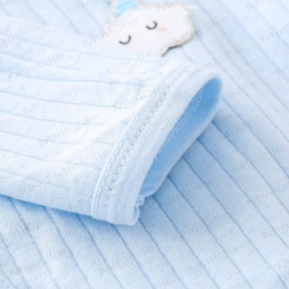 Baby Cartoon Cloud Solid Color Newborn Pajamas Romper - image 6