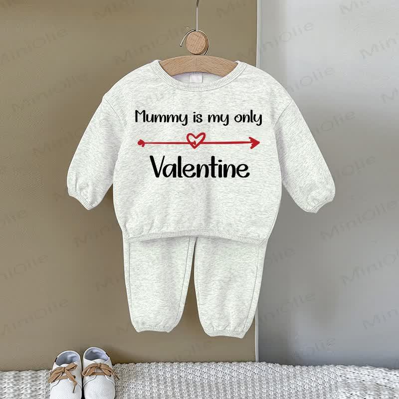 MUMMY IS MY ONLY VALENTINE Baby Love Gray Sweatshirt 2-piece Set - Gray - 2-3T - image 1