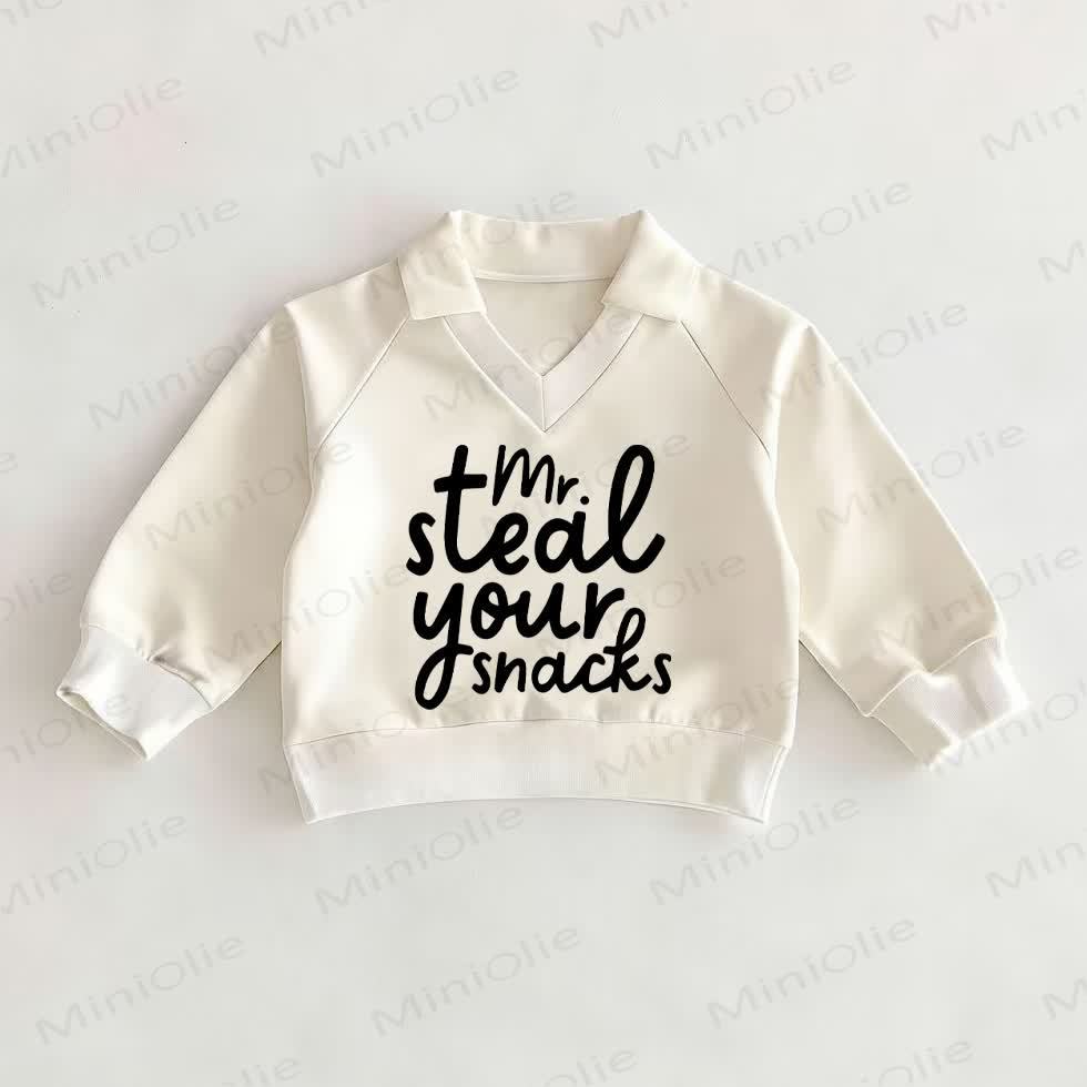 MR. STEAL YOUR SNACKS Baby White Polo Top - White - 2-3T - image 1