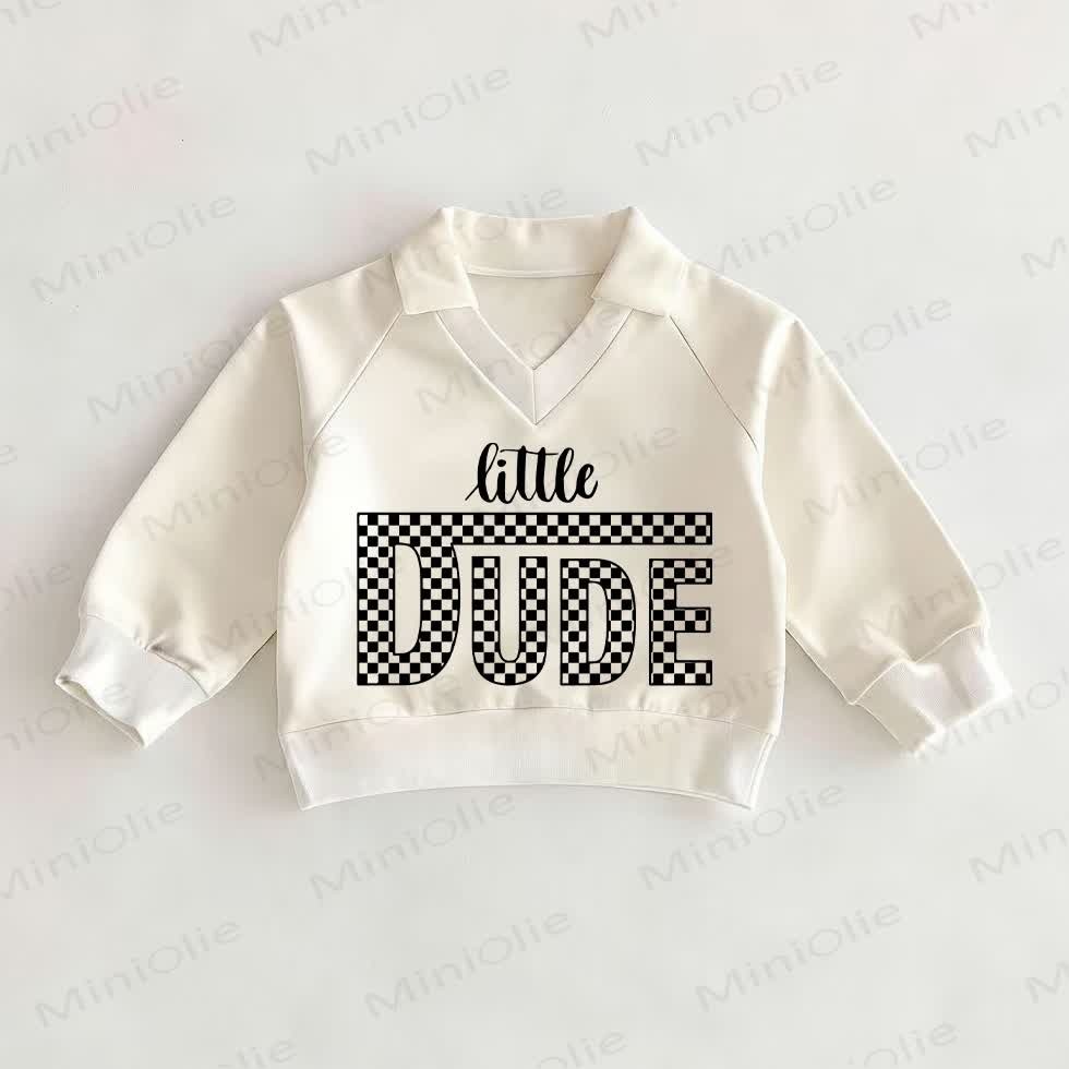 LITTLE DUDE Checkerboard Baby White Polo Top - White - 2-3T - image 1