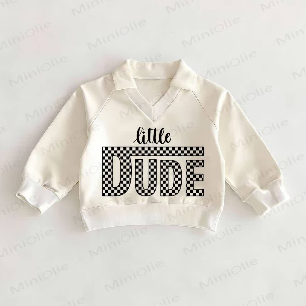 LITTLE DUDE Checkerboard Baby White Polo Top - White - 2-3T - image 1