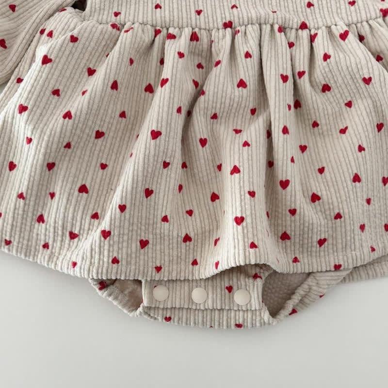 Baby Toddler Girl Cord Love Puff Sleeves Dress - image 6