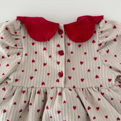 Baby Toddler Girl Cord Love Puff Sleeves Dress - image 7