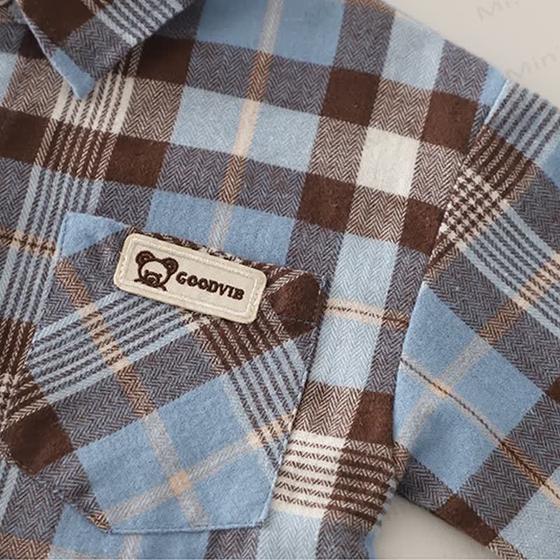 Baby Toddler Boy Dog Plaid Denim 2-piece Set - image 7