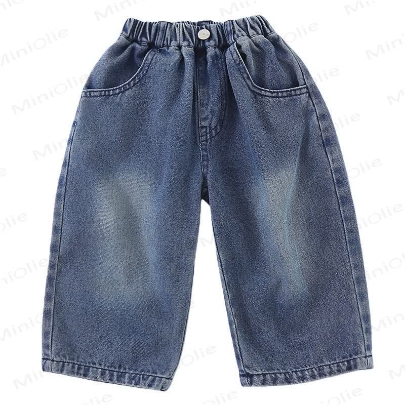 Toddler Kid Solid Color Loose Denim Pants - image 7