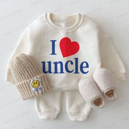 I UNCLE Baby Love Sweatshirt White 2-piece Set - White - 2-3T - image 1