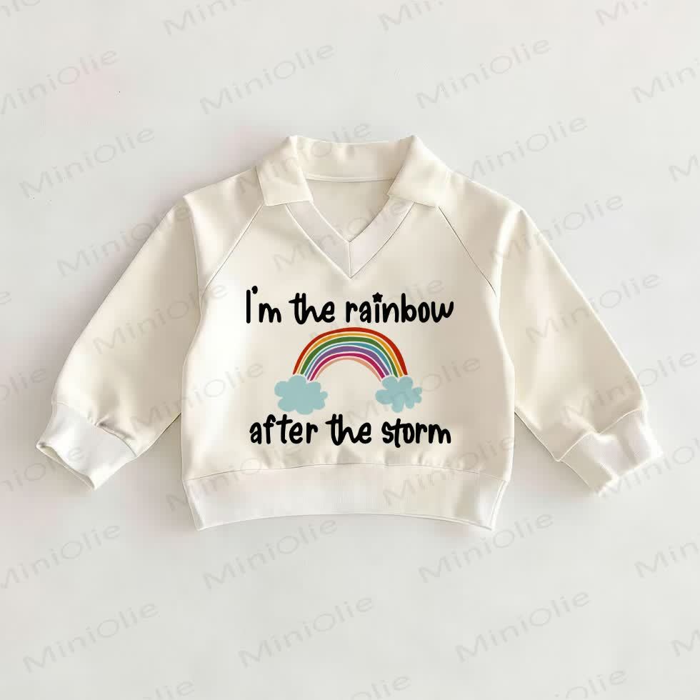 I'M THE RAINBOW AFTER THE STORM Baby White Polo Top - White - 2-3T - image 1
