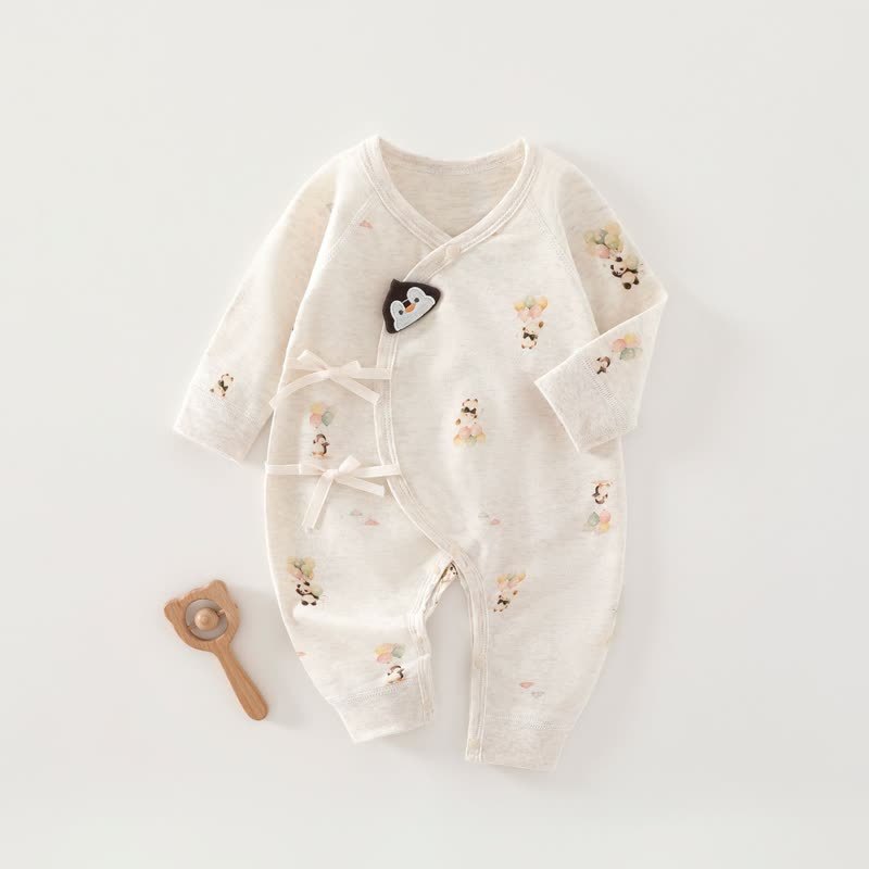 Baby Animal Kimono Pajamas Romper - Penguin - 3-6M - image 3