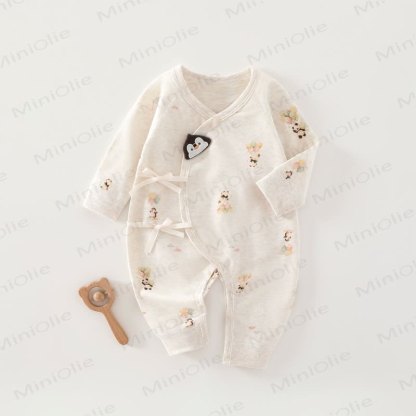 Baby Animal Kimono Pajamas Romper - Penguin - 3-6M - image 3