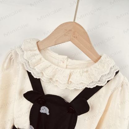 Baby Toddler Girl Denim Bear Suspender Skirt - image 8