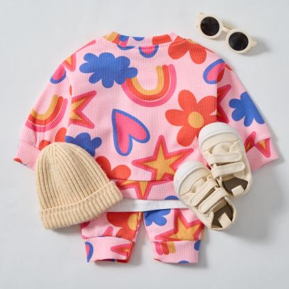 Baby Star Flower Pink Waffle 2-piece Set - image 3