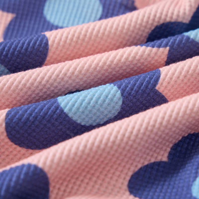 Baby Pink Waffle 2-piece Blue Floral Set - image 7