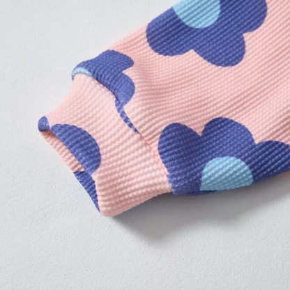 Baby Pink Waffle 2-piece Blue Floral Set - image 4