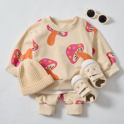Baby Beige Pink Mushroom 2-piece Set - image 2
