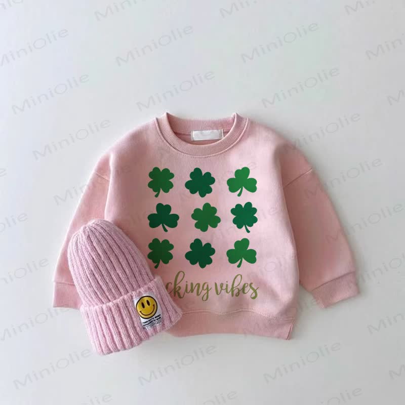 LUCKY VIBES Baby Pink Girl Sweatshirt - Pink - 2-3T - image 1