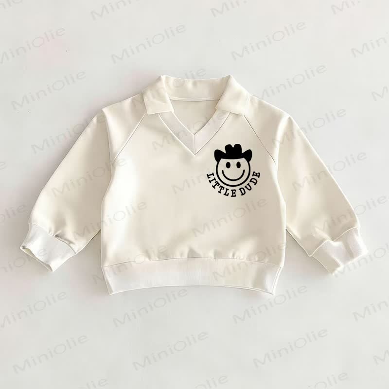 LITTLE DUDE Baby Smiley White Polo Top - White - 2-3T - image 1