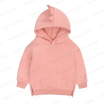 Baby Dinosuar Solid Color Hoodie - Pink - 3-4T - image 4