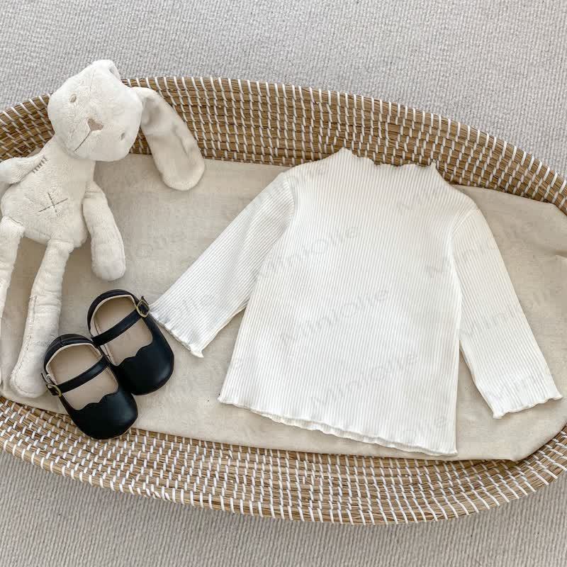 Baby Girl Solid Color Rib T-shirt - White - 2-3T - image 2