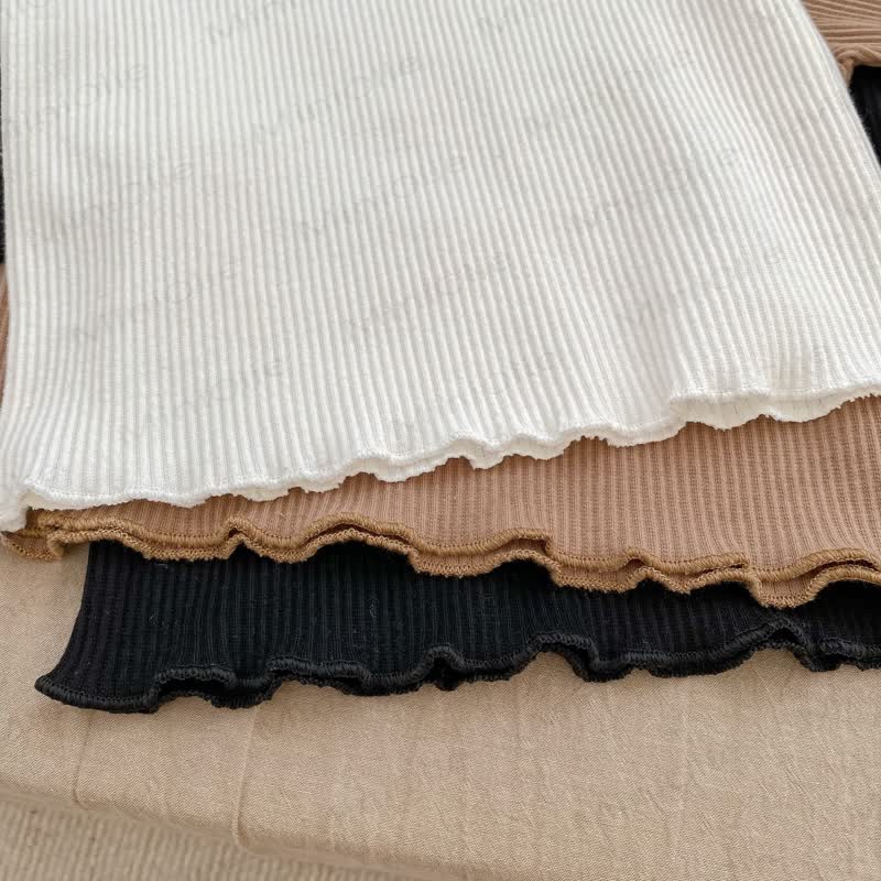 Baby Girl Solid Color Rib T-shirt - image 4